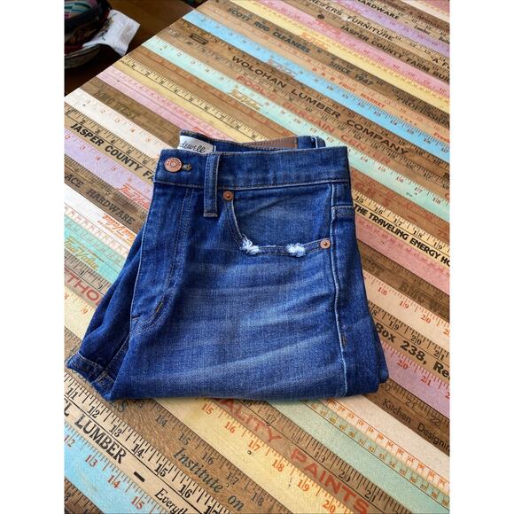 MADEWELL Women's 24 The High-Rise Slim Boy Jean Distressed Pockets Boho Straight - Picture 9 of 16